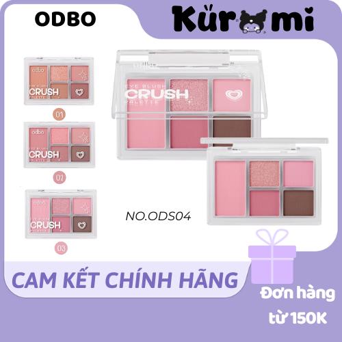 [ODBO] Phấn Mắt Kèm Má Hồng Odbo 5 Ô Crush Eye Blush Palette ODS04 Odbo nội địa Thái Lan 6g mịn lì lâu trôi màu chuẩn Women Cosmetic