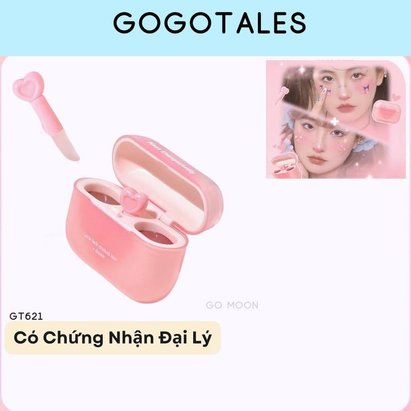 GOGOTALES Son GOGO TALES 2 Ngăn GT621 son tai nghe kiểu Airpods tặng Kèm cọ silicon kết hợp son bùn và son bóng