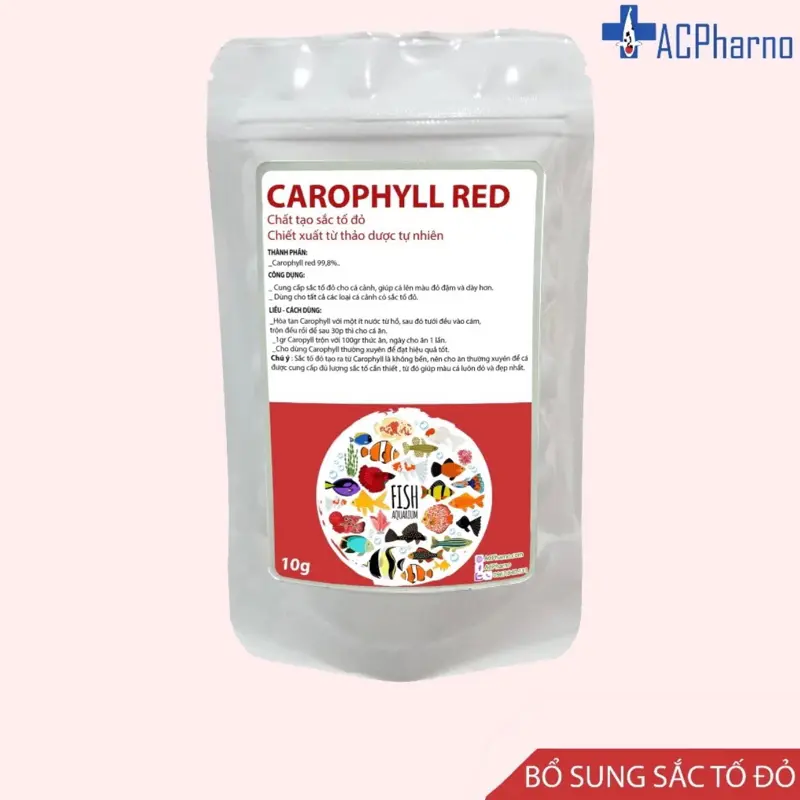 ￼Carophyll Acpharno Chất tạo sắc tổ đỏ dành cho guppy, cá đĩa, la hán, hồng két, kim thơm & cá cảnh - Tăng màu đỏ, kích màu