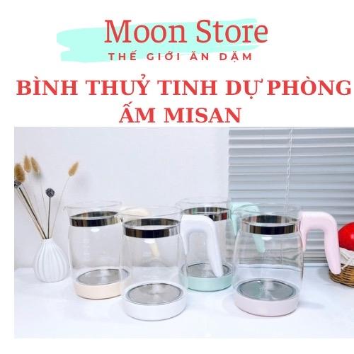   KHÔNG NẮP  Bình thủy tinh dự phòng ấm đun MISAN - Tặng gói khử cặn canxi 