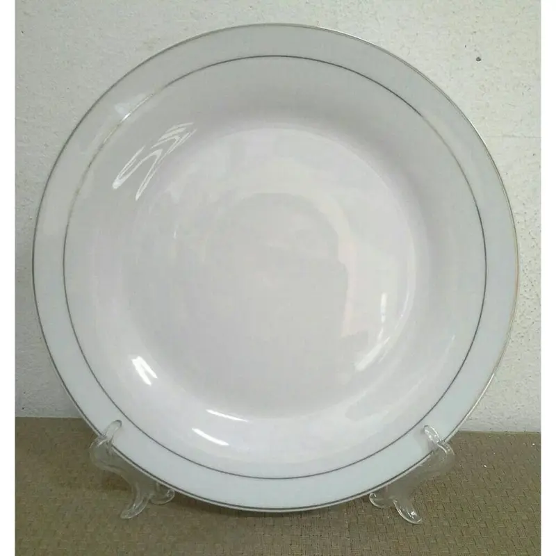 Piring Makan Keramik Polos List Emas 9 inch Kitchenware 2