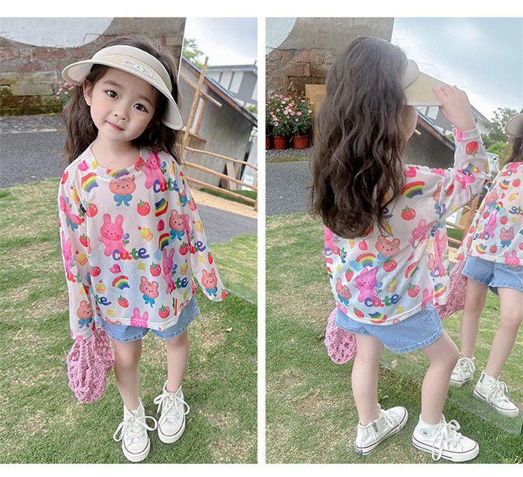 Product Introduction of Áo Thun Dài Tay Chống Nắng Lụa Lạnh Hình Dâu Tây Mùa Hè, Cho Bé Gái, Áo Sơ Mi Cơ Sở Mỏng Sành Điệu, Thích Hợp Cho Bé Gái, Áo Thun Ngầu Mùa Hè Cho Trẻ Em 24