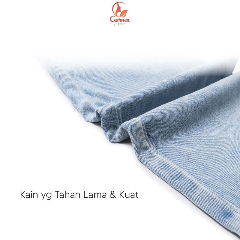Product Introduction of Kulot Jeans High Waist Wanita Celana Panjang Denim Fashion CF P529 Biru Muda 29