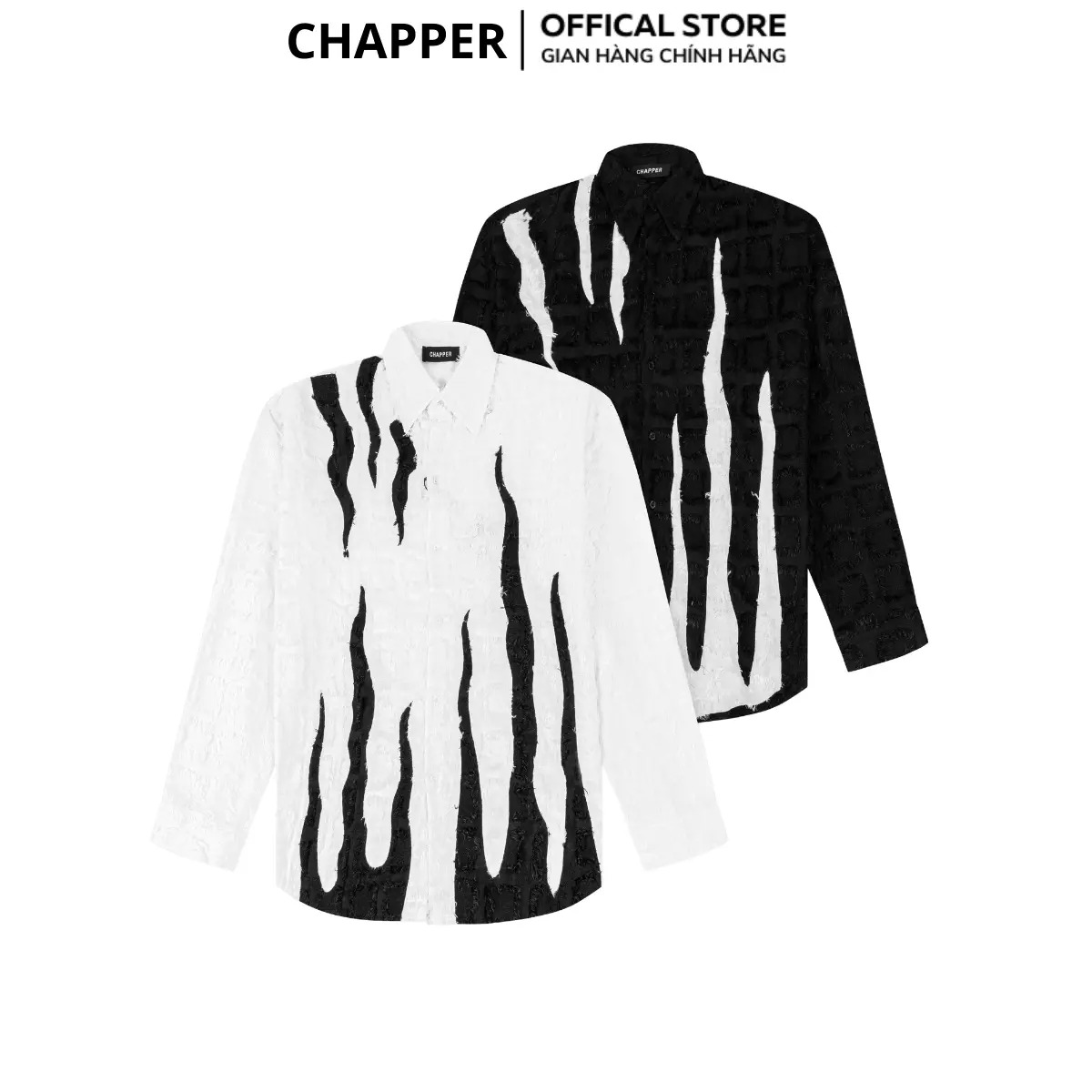 Áo sơ mi nam nữ dài tay CHAPPER vải tua rua ngọn lửa - SMCP002 Menswear