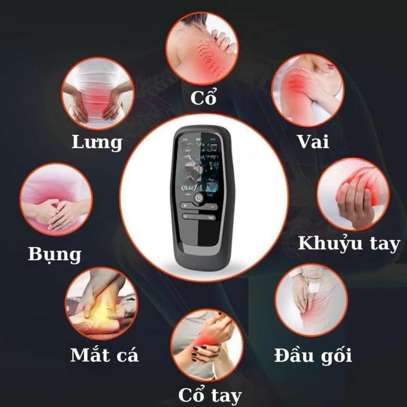 Product Introduction of Máy mát xa mini - massage cổ vai gáy, tay,  chân, lưng, bụng - 2 giắc kết nối miếng dán - 4 miếng dán mát xa - máy massage 5