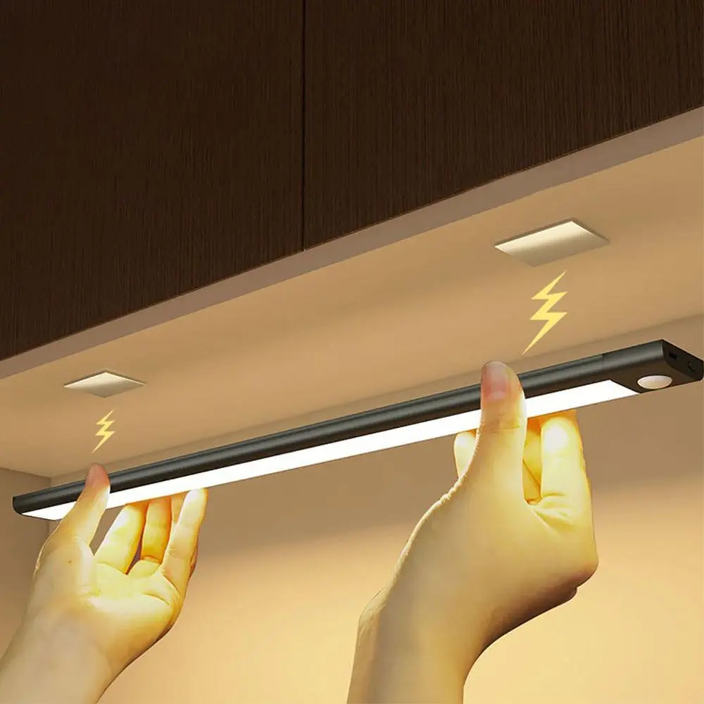 Motion-Sensor LED Light, National Day Offers, USB Rechargeable Night Lamp, Under Cabinet Wardrobe Lamp, LED Night Light For Kitchen, Bedroom, Hallway, Stairway, Closet, Wardrobe