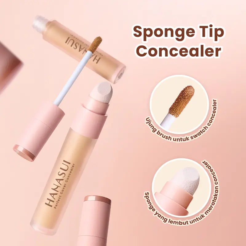 Hanasui Perfect Cover Concealer - Liquid Concealer Perfect Coverage Creaseless Blur Skin in 1 Swatch Ringan & Buildable 5
