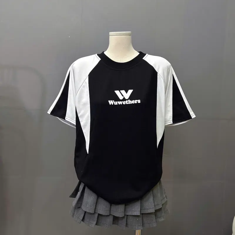 Áo phông nữ Form Vừa (38-58kg) chất cotton 2 chiều mềm mịn mát - mẫu phối W Wether- Top Women Nữ  Thun Cổ Tròn 8
