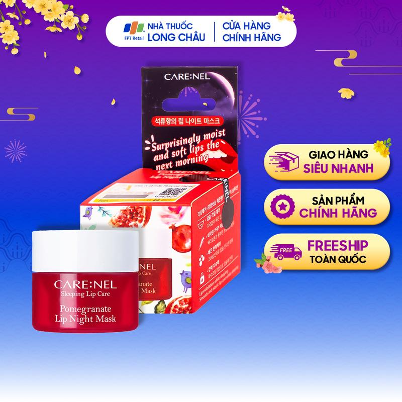 Mặt nạ ngủ môi Care:Nel Sleeping Lip Care Pomegranate hương lựu dưỡng ấm, mờ thâm môi, ngừa nứt nẻ môi (5g)