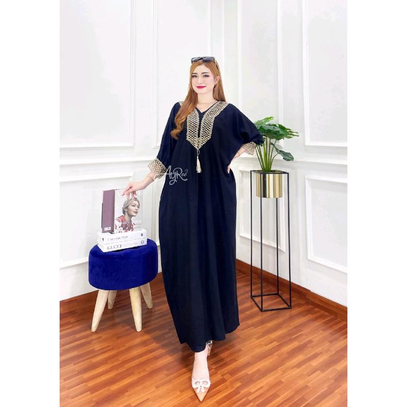 GAMIS KAFTAN ZAHRA SUPER JUMBO XXXXL LD 145cm Fit Muslim Syari  Dress  Rayon  Wanita 3