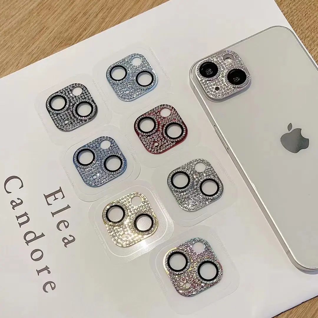 Suitable for Apple 14promax Armor Diamond Lens Protector 12pro 14pro Rhinestone Metal Lens Sticker 13pro