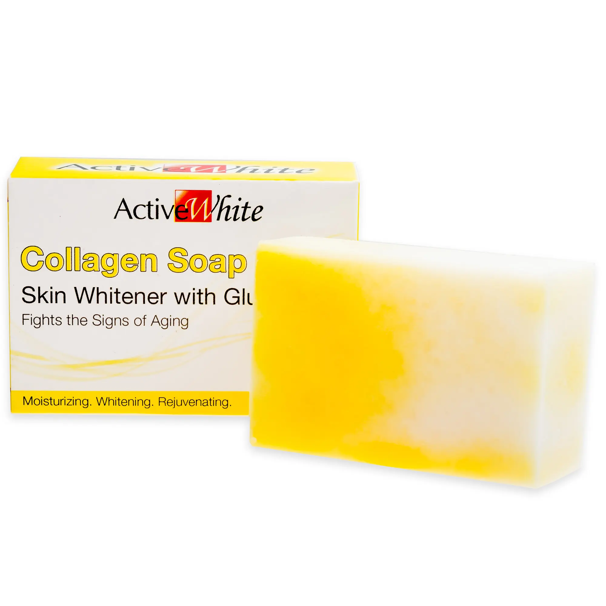 Active White Collagen Soap with Glutathione, 135g (1 piece or 2 pieces)