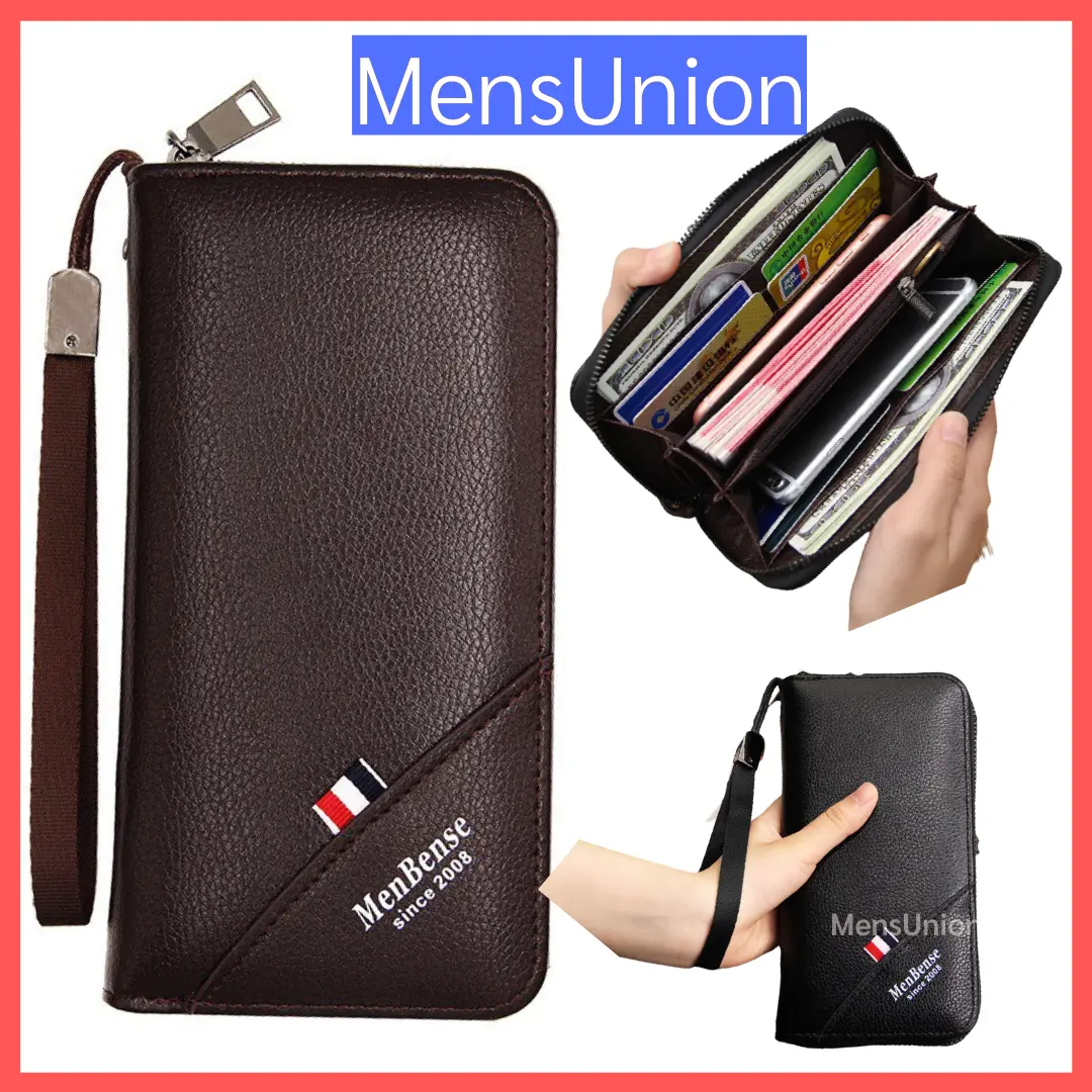 With Video [Malaysia Stock] Men's Leather Long Wallet Clutch Bag Handcarry Dompet Panjang Lelaki Kulit