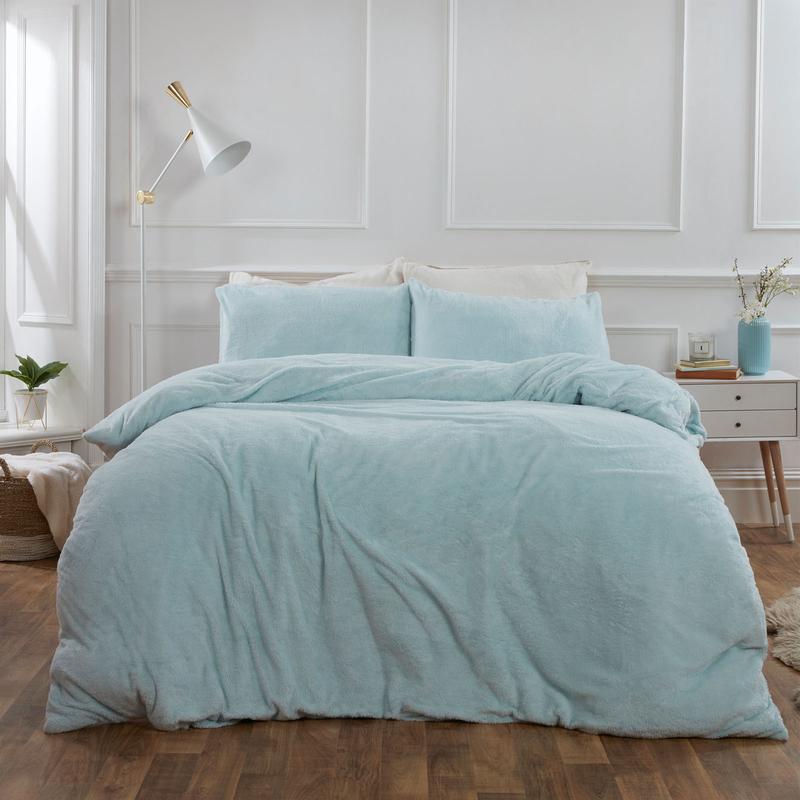 Brentfords Teddy Fleece Duvet Cover with Pillow Case Thermal Warm Bedding Set 4
