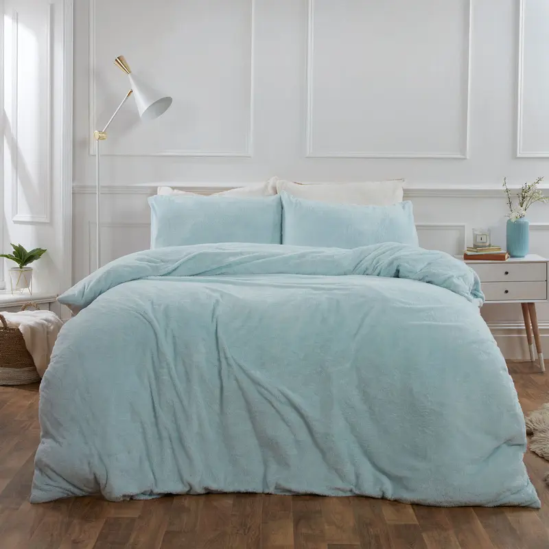 Brentfords Teddy Fleece Duvet Cover with Pillow Case Thermal Warm Bedding Set 4