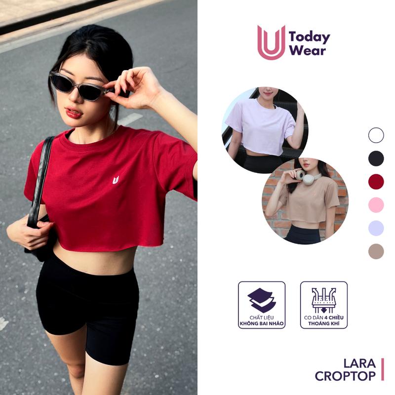 Lara Croptop - Áo croptop nữ form rộng Today U Wear mặc ngoài năng động nhiều màu Women