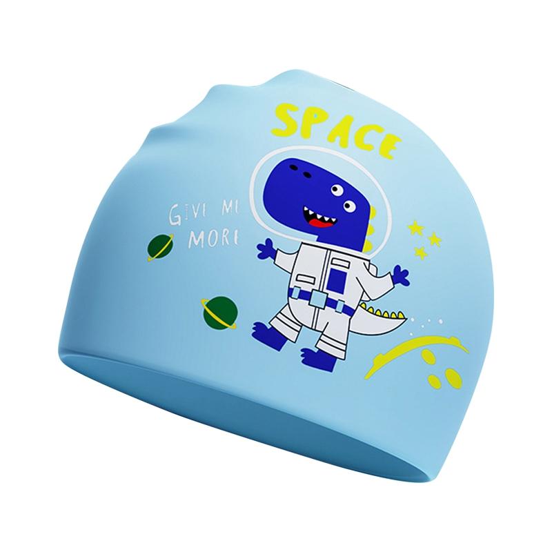 Product Introduction of Children's Swimming Cap Boys And Girls Long Hair Waterproof Head Training Professional Swimming Cap Silicone Cap 2