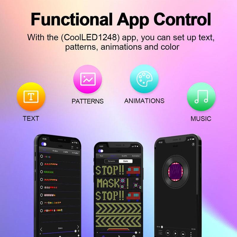 Product Introduction of Car LED Sign Bluetooth APP Control LED Message Scrolling Display Board F 16