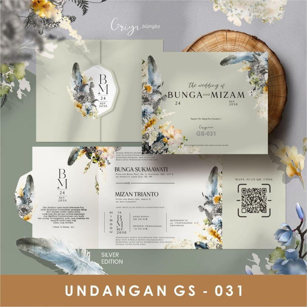 Undangan Pernikahan PROMO Terbatas  GRIYA GS 031  | Paket Le Elegan Modern Paket Lengkap 100 PCS Gratis Label & Plastik - JanjiKita | Default