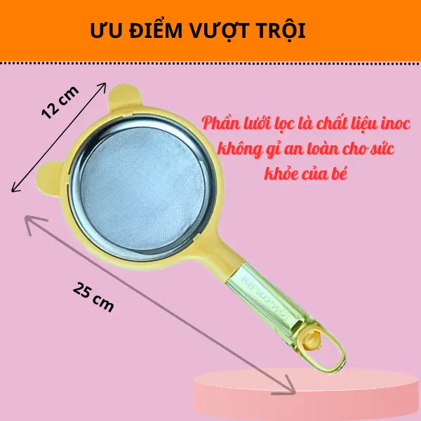 Dụng cụ rây cháo cho bé inox 304 không gỉ cao cấp kem voi - Rây lọc bột, cháo thép không gỉ cao cấp Kem Voi 2