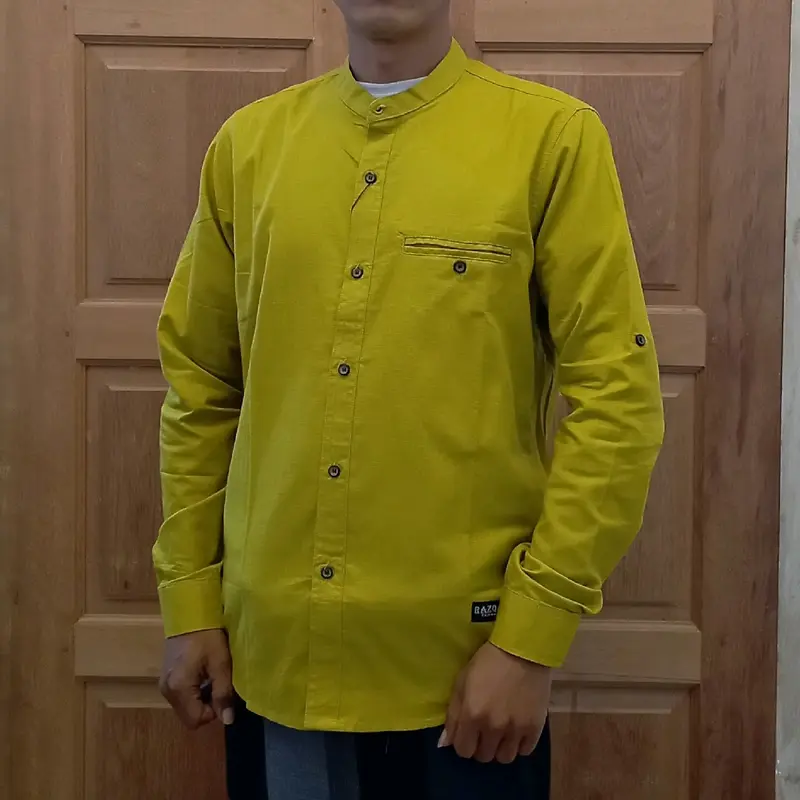 Kemeja koko Lemon Panjang bahan Katun keren 0