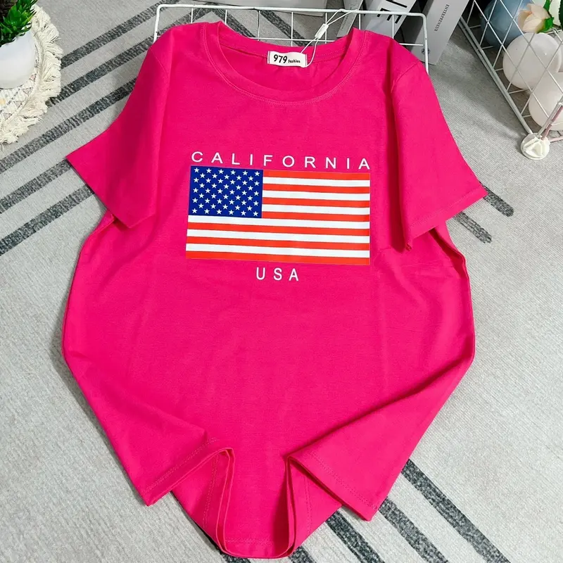 Mã 45-Áo thun thái form vừa 40-58kg Top Nữ Cotton Cổ Tròn Menswear Women 4