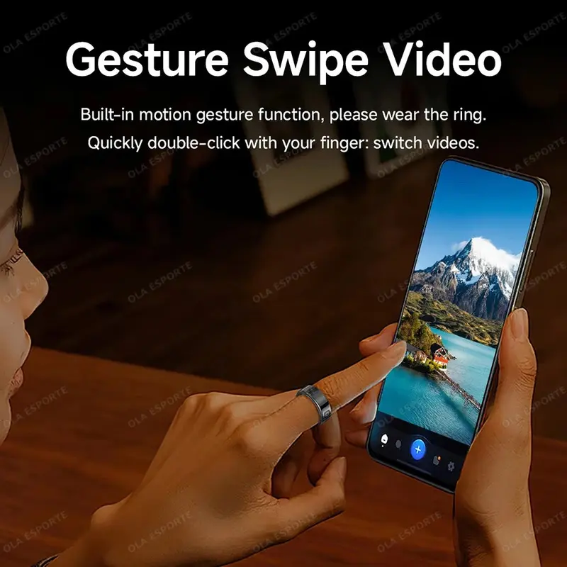 New Display Screen Smart Ring For Ring Gesture Swipe Video/Brush Health Monitor 5ATM Waterproof Smartring 3