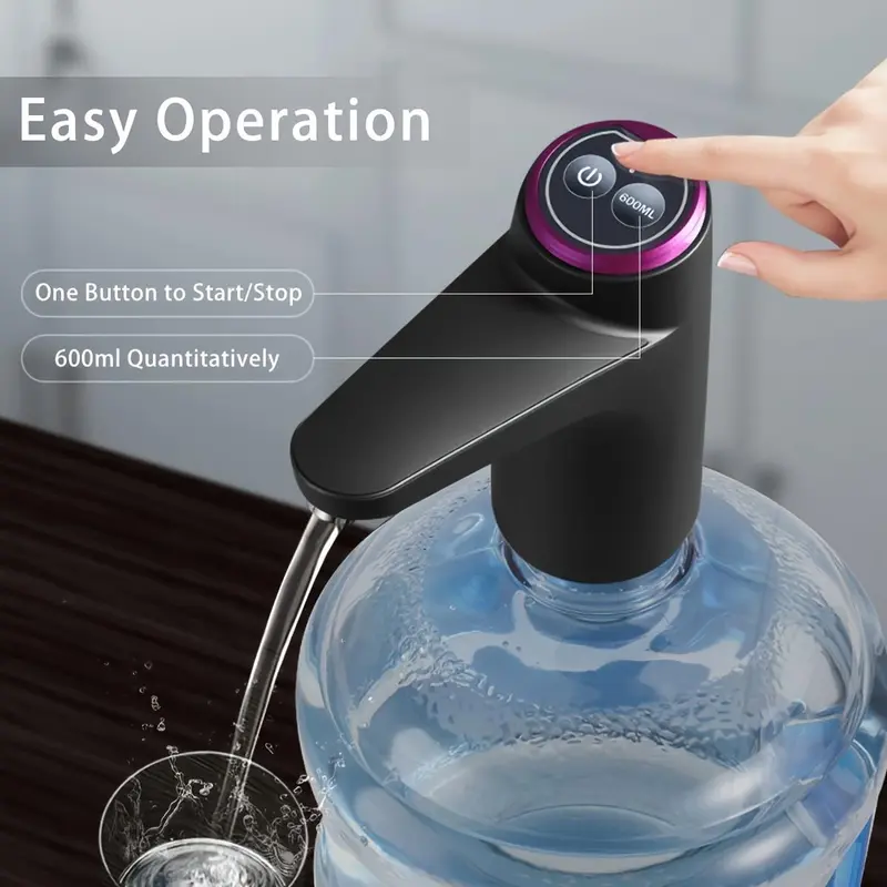 USB Rechargeable Water Dispenser, Portable Electric Water Bottle Pump, Multipurpose Dispenser for Home Camping 2