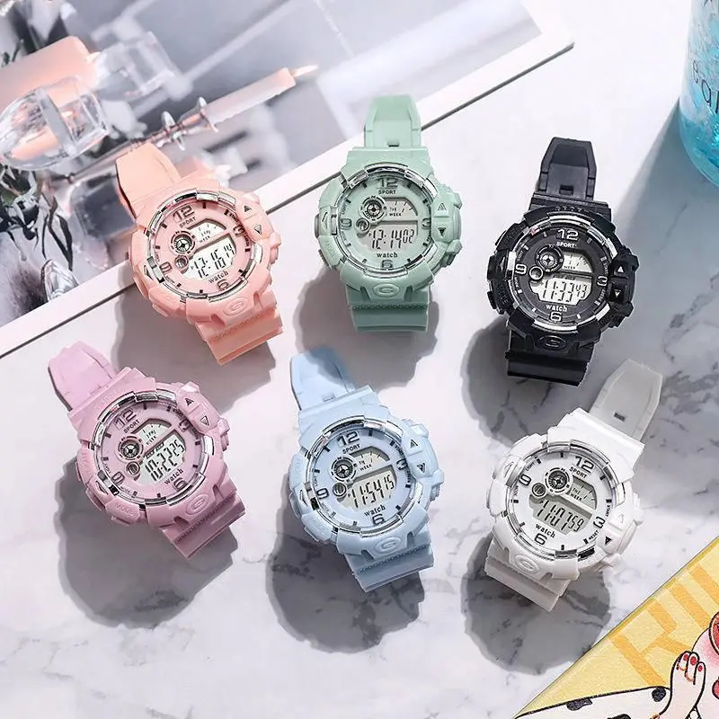 Little Fresh, Sweet, New Trend Electronic Men's and Women's Sports  Glow Watch Silicone Strap Watches