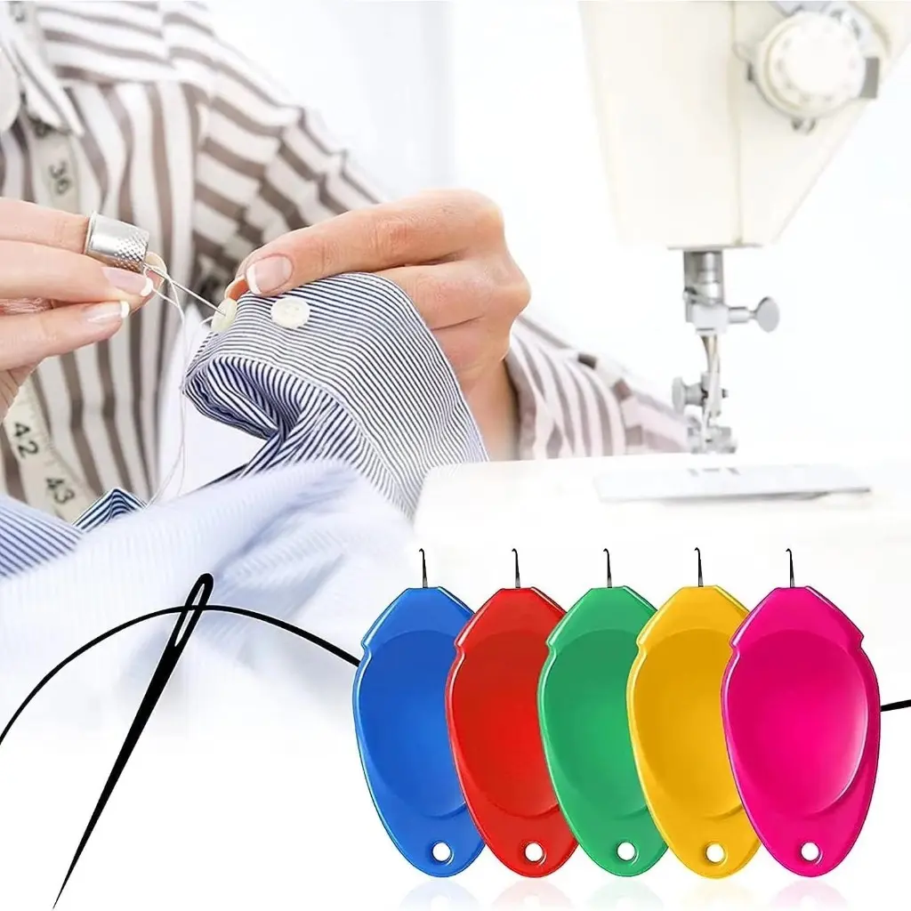 Alat Bantu Memasukan Benang Kedalam Jarum Mata Nenek Needle Threader Kepala Pegangan Plastik Warna Warni Alat Pemasuk Benang Ke Jarum Dengan Mudah S1392