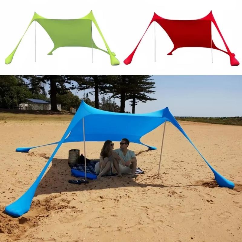 GANCIHAWENHUA Canopy Sun Shade Sunshade Beach Stretch Tent Portable UV Resistant Outdoor Beach Tent Windproof with Carry Bag Camping Sun Shelter Sun Protection Equipment 1