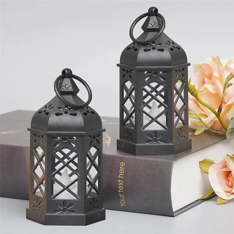 Vintage Hexagonal Hanging Light, 12pcs/box LED Candle Design Light, Decorative Light for Home Party Festival, Room Decor, Home Decor 6