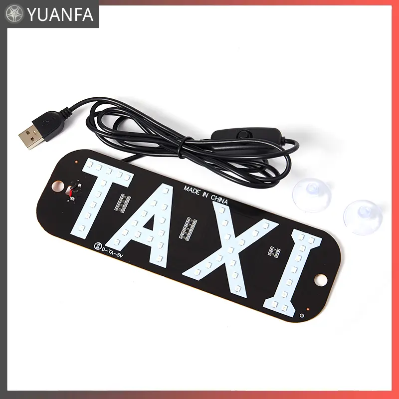 Đèn LED Chỉ Báo Taxi Ô Tô, 12V, Tiết Kiệm Năng Lượng, Tuổi Thọ Cao, Đèn Biển Hiệu Kính Chắn Gió, Đèn Kính Chắn Gió, Cáp USB, Có Công Tắc Bật / Tắt