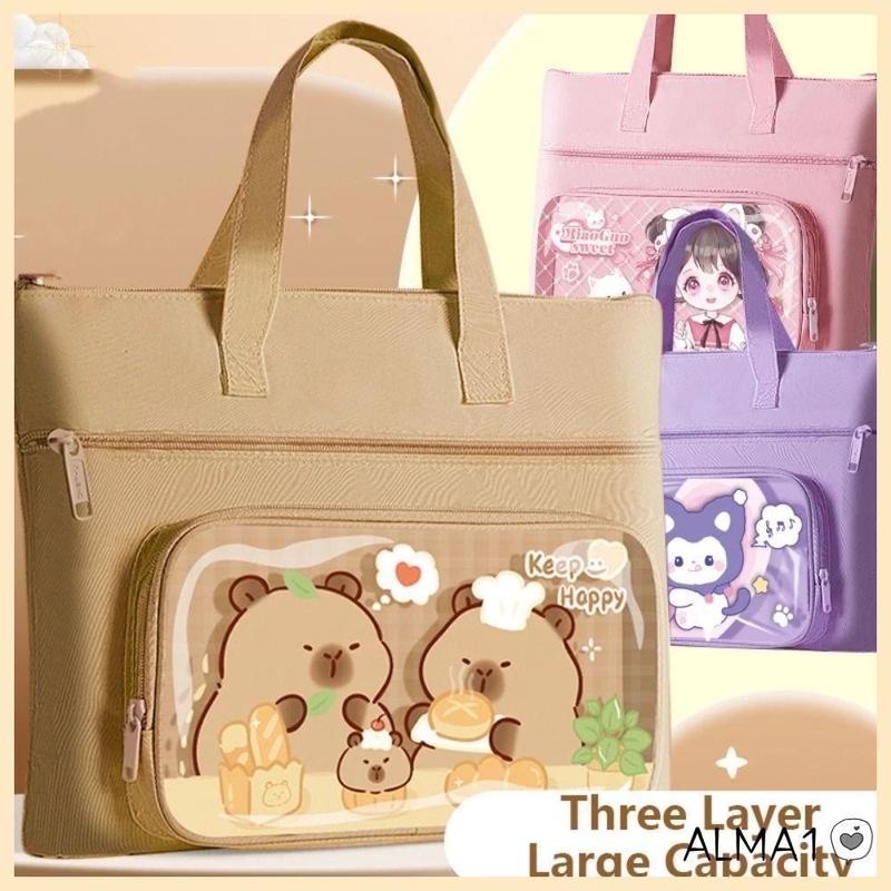 Túi Học Thêm Vải Oxford Nhiều Hình Kuromi Cappy Phi Hành Gia Chống Thấm Nước Dễ Thương