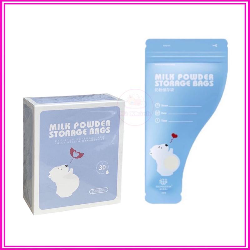 Túi đựng sữa bột cho bé hình gấu, hộp 30 túi, dung tích 50g, an toàn và tiện lợi - Trữ Sữa