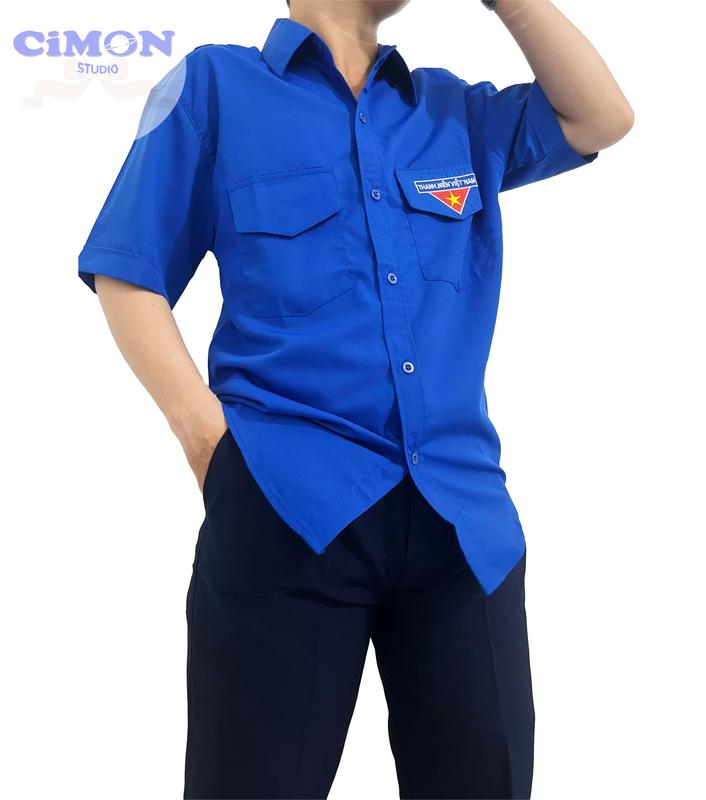 Áo đoàn nam tay ngắn, áo đoàn thanh niên thêu đủ size 3