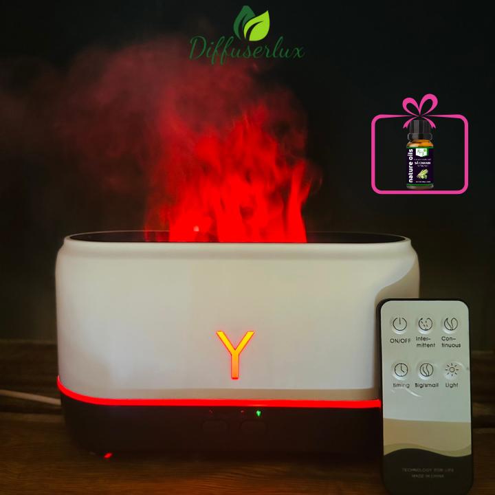 Máy xông tinh dầu hiệu ứng ngọn lửa nhiều màu sắc NL200 dung tích 200ml kèm điều khiển - Diffuserlux Tạo Độ Ẩm Phun Sương Máy Khuếch Tán Tinh Dầu Phun Tinh Dầu