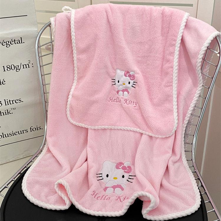  Khăn Tắm Dễ Thương Cho Nữ Ins Anime Kt Lông Cừu San Hô Thấm Nước Nhanh Khô Áo Choàng Tắm Gia Dụng Mềm Mại Không Xơ Vải Nhà Tắm 