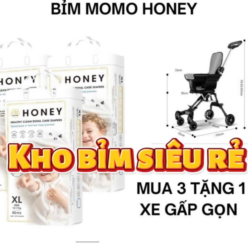 ( combo 3 bich ) bỉm momohoney tặng xe đẩy gấp gọn