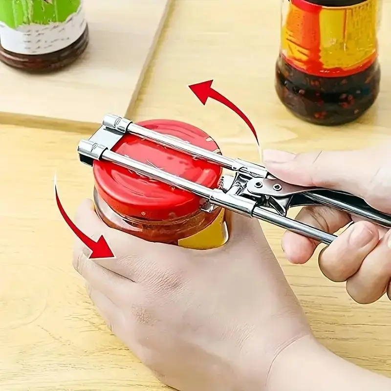 Stainless Steel Can Opener, 1 Count Adjustable Bottle Opener, Creative Multifunctional Bottle Opener, Labor-saving Bottle Opener for Home, Utensils 3