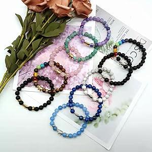 Product Introduction of 1PC Natural 8mm 7 Chakra Beads Bracelet - Yoga Meditation Buddhist Elephant Stone Healing Jewelry with Essential Oil Diffuser for Women Men Stress Relief Gift 9