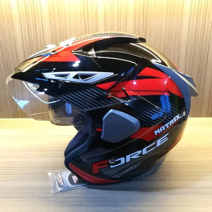 Force Helm Motor SNI Double Visor Dewasa Motif Matrix Size M L XL Premium Quality Kaca PC Anti Pecah Motorcycle