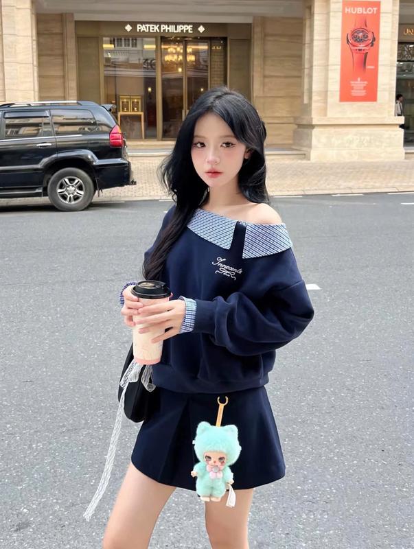 SET VÁY NỈ LỆCH VAI PHỐI KẺ FUMI 3