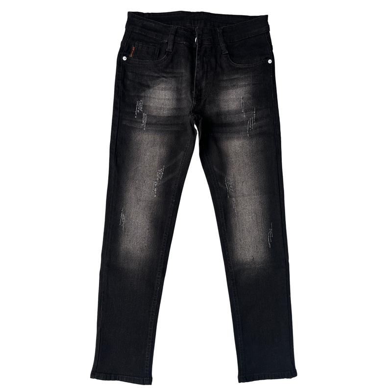  M-18: QUẦN JEANS NAM CAO CẤP ĐEN THỜI TRANG BẠC CÀO XƯỚC SLIM FORM Menswear Pants Có Túi 