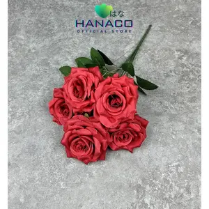 [COD] HANACO - Bouquet bunga K5 ROSE Mawar Artifisial Dekorasi Tanaman