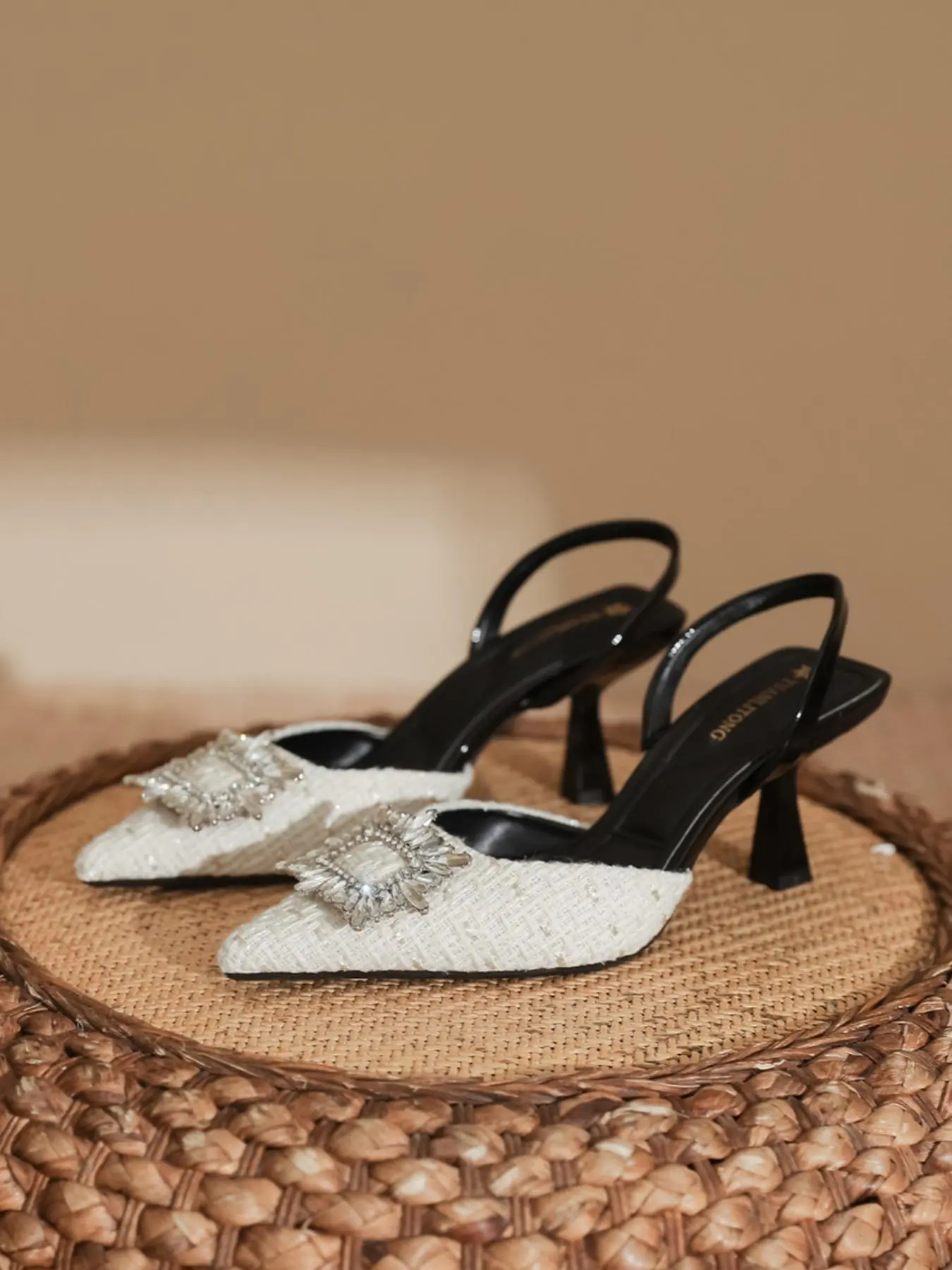 Women's Fashionable Rhinestone Decorated Sandals, Elegant Pointed Toe High Heel Sandals for Party, Daily Clothing Decor for Women, Footwear
