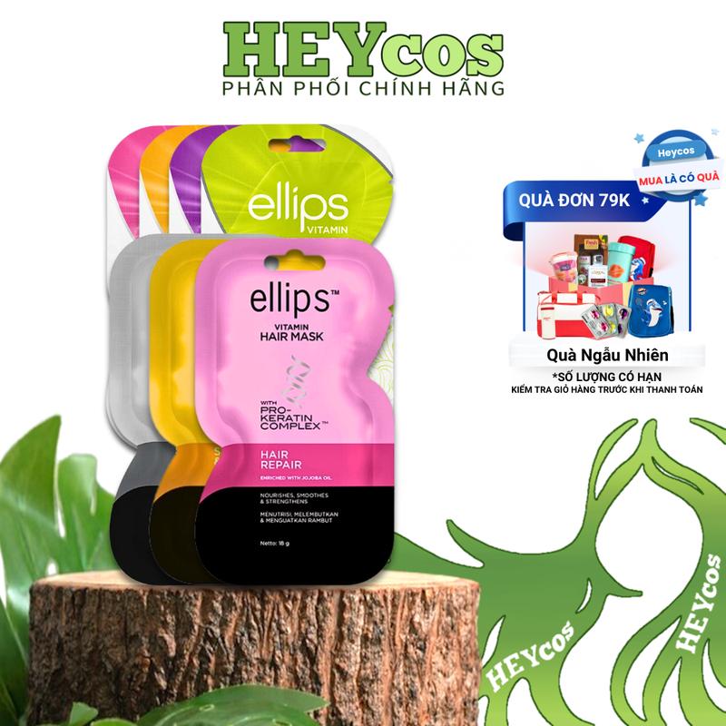 TẶNG 2 VIÊN SERUM HĐ 99K Kem Ủ Tóc Ellips Vitamin Hair Mask with Pro-Keratin Complex 18g 20g - Phục Hồi Dưỡng Mượt Chăm Sóc Tóc