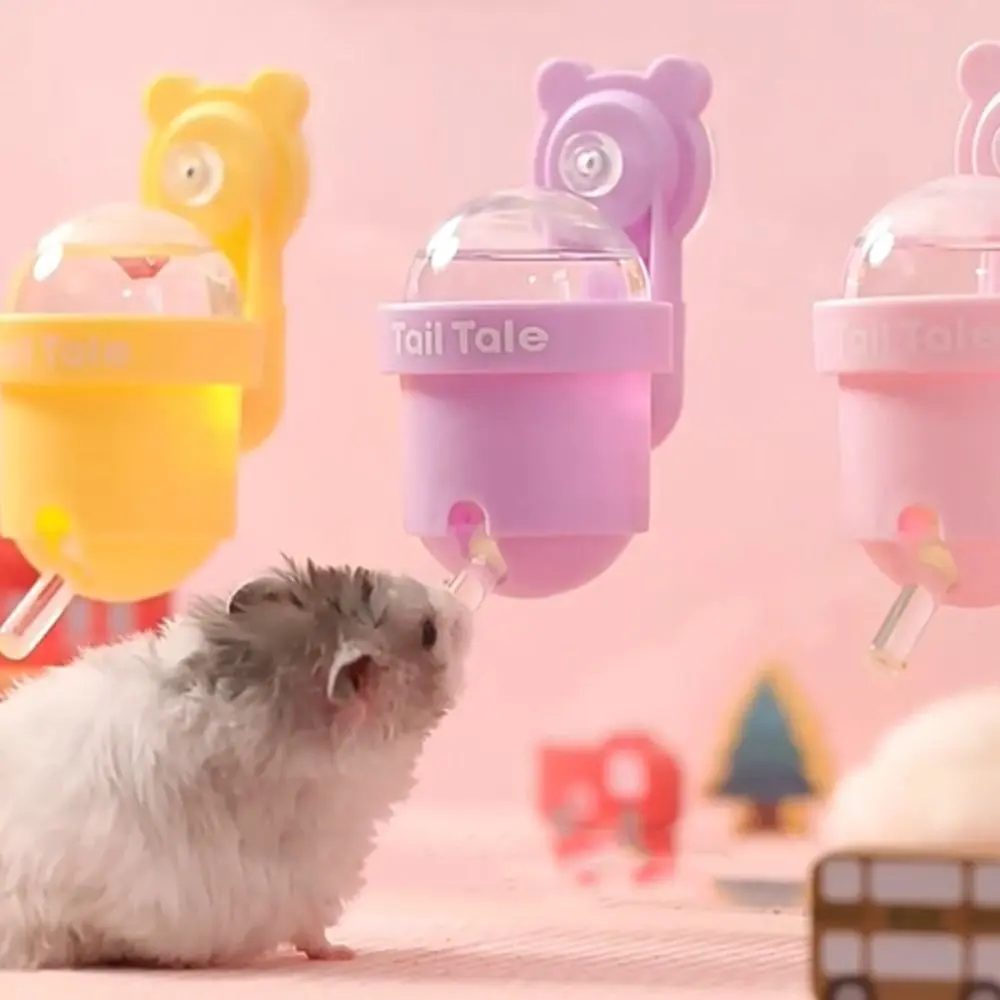 Guinea Pig Vacuum Adsorption Hamster Water Drinking Bottle 110ML Leakproof Hamster Drinker Wall Hanging Pet Water Dispenser Small Pet