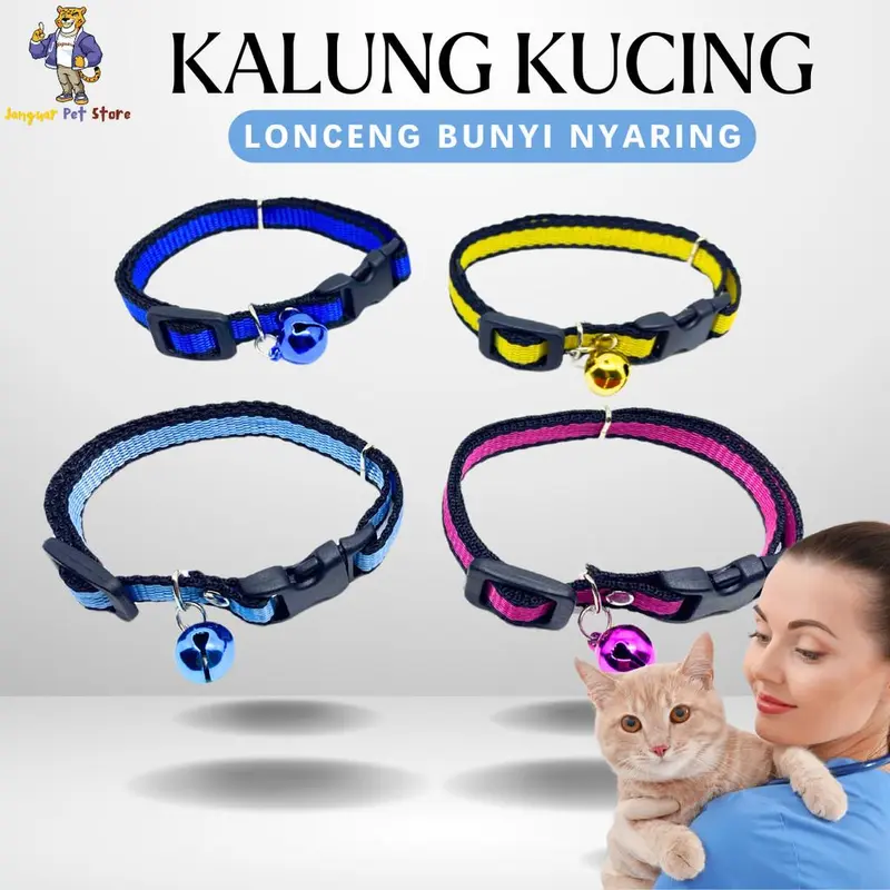 [GROSIR] KALUNG KUCING MOTIF GARIS WARNA BELL 14MM KALUNG KUCING LONCENG KALUNG KELINCI MUSANG ANJING LONCENG MOTIF GARIS 0