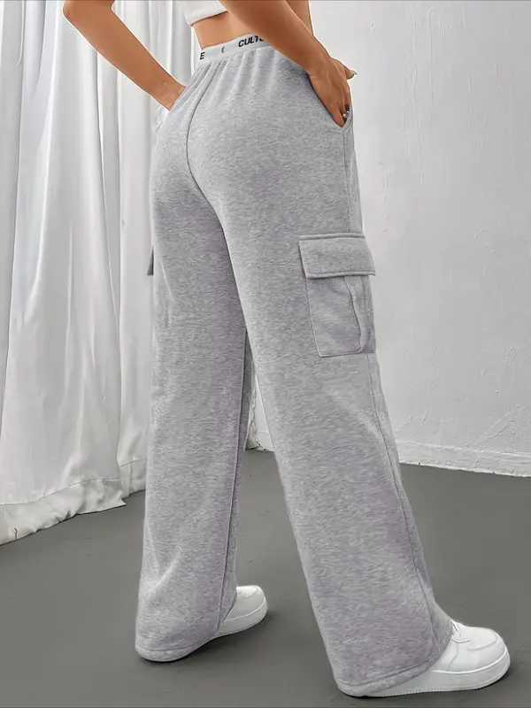 Women's Letter Print Pocket Sweatpants, Casual Jogger Pants for Daily Wear, Ladies Bottoms for Spring & Fall 8